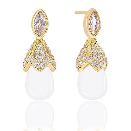 ORROUS &amp; CO ORROUS &amp; CO 18k Gold Plated White Shell Pearl Drop Earrings 8.0-8.5mm 1.25ct — product photo