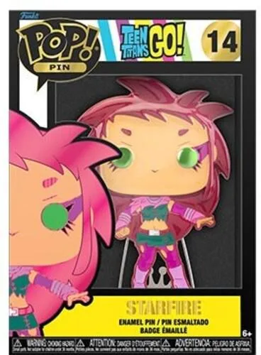 Funko Pop Pin Starfire enamel pin on backing card