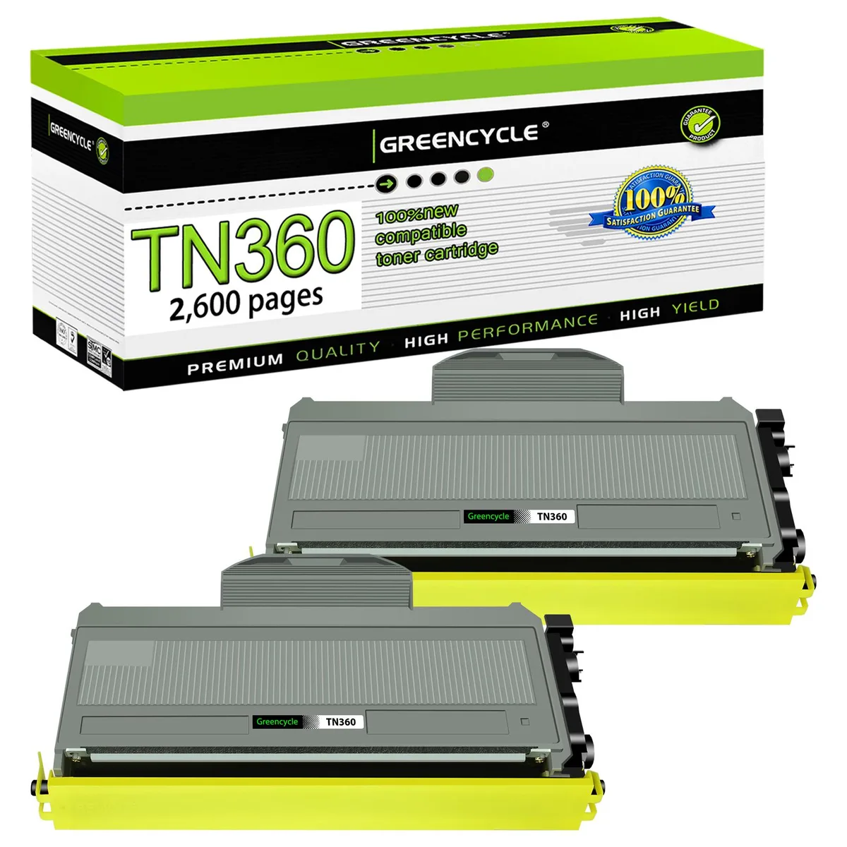 GREENCYCLE GREENCYCLE TN360 High Yield Toner Cartridge Black 2600 Pages — product photo