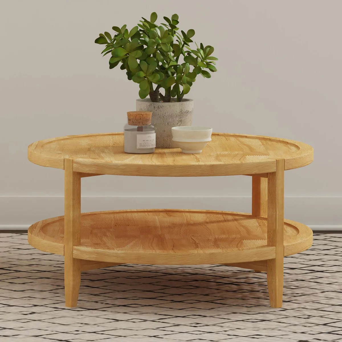 tuphen tuphen Isbell Maple Brown Round Solid Wood Coffee Table — product photo