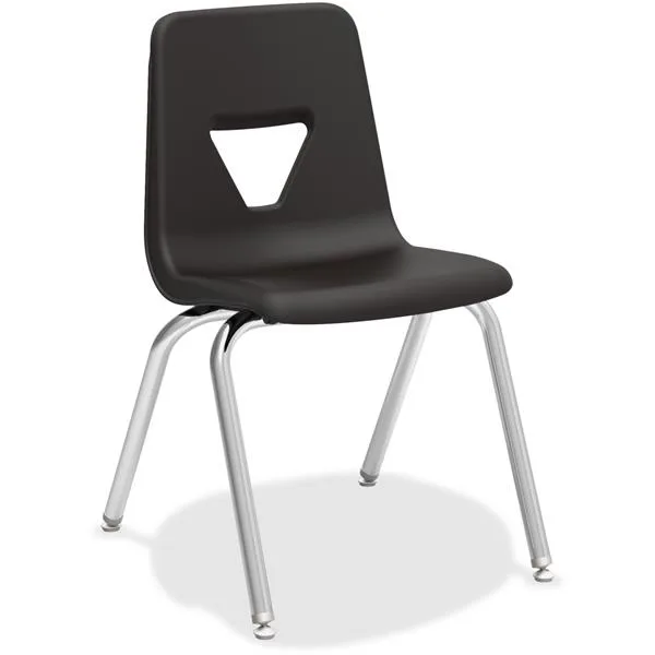 Lorell Lorell 99891 18" Stacking Student Chair, Black Polypropylene, 4/Carton — product photo