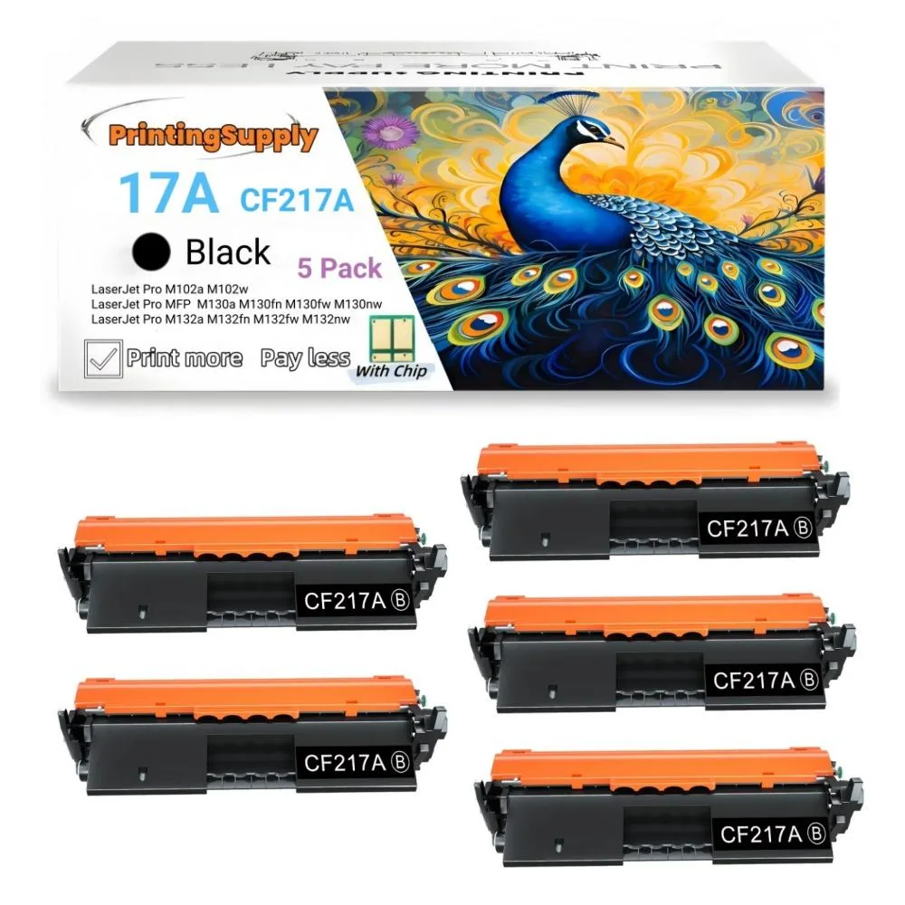 Aster Graphics Inc Aster Graphics Inc 17A CF217A Black Toner Cartridge 5 Pack 1600 Pages — product photo