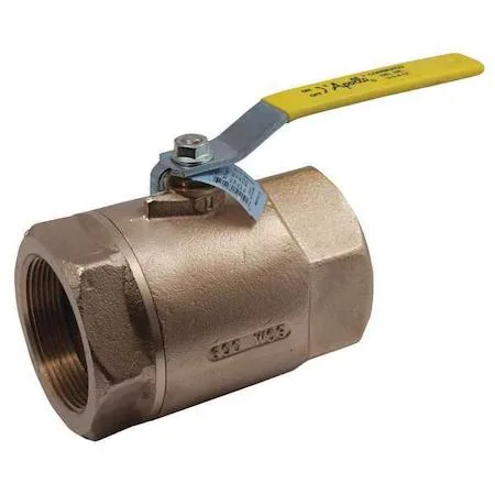Bronze inline ball valve with lever handle, 2-1/2 inch FNPT threads
