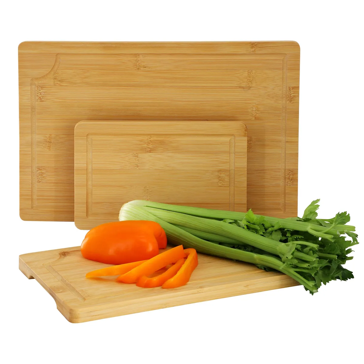 MegaChef MegaChef 3 Piece Bamboo Cutting Board Set 12 15 Inch — product photo