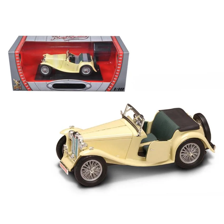 ROAD SIGNATURE ROAD SIGNATURE 1947 MG TC Midget Yellow 1/18 Diecast Vehicle — product photo