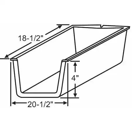 Tan powder-coated plastic drawer insert, 20 by 18 inches, single compartment