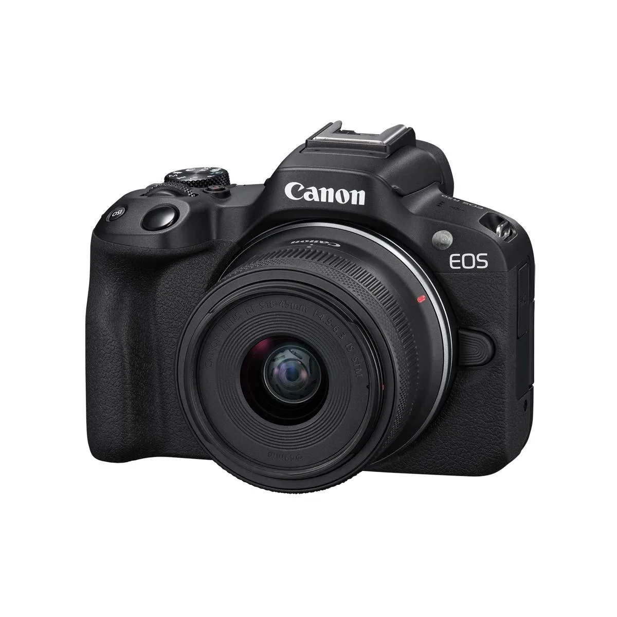 Canon Canon EOS R50 24.2MP compact mirrorless camera with RF-S 18-45mm f/4.5-6.3 IS STM lens black 5811C012 — product photo