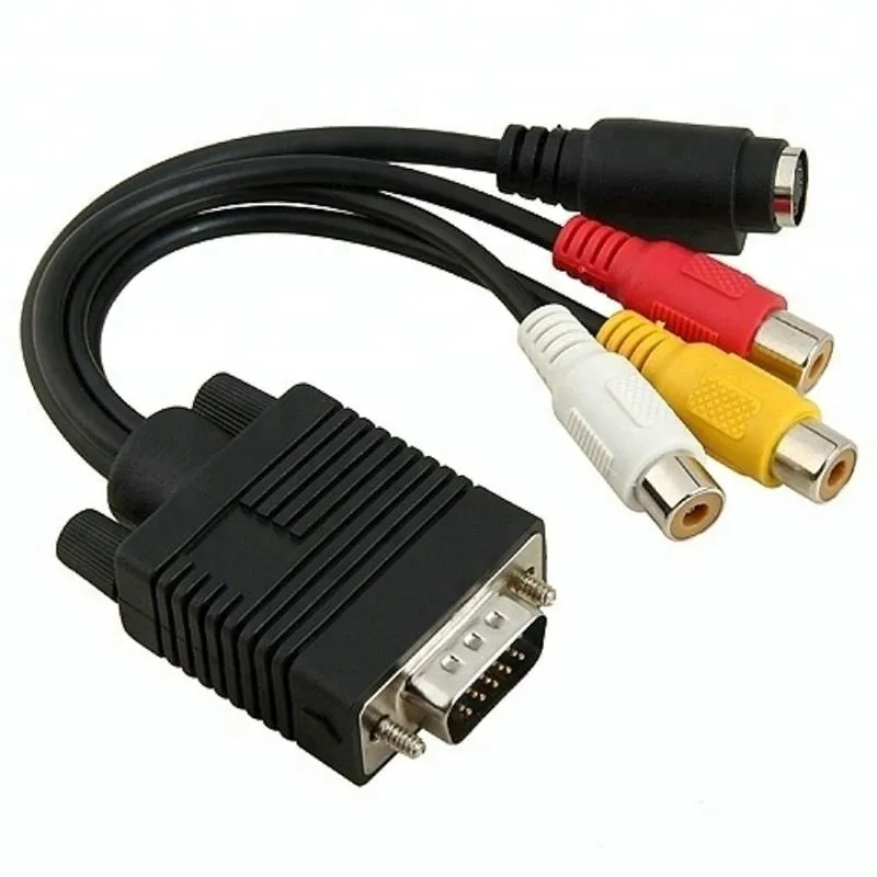 HANNORD HANNORD VGA to S-Video 3 RCA Cable 7.5 inch Black — product photo