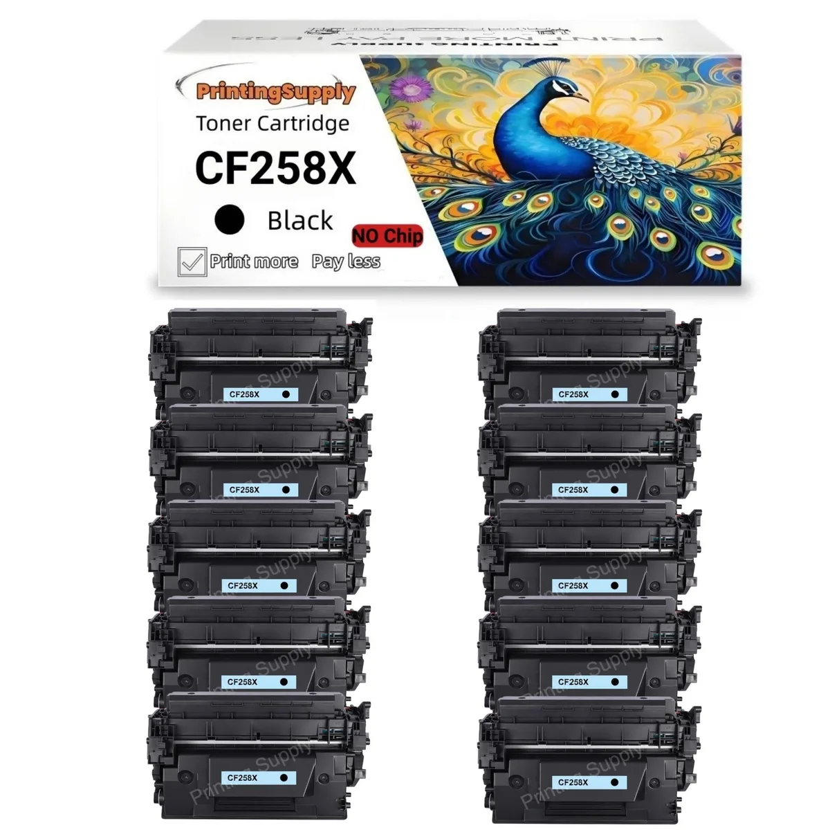 Aster Graphics Inc Aster Graphics Inc 58X CF258X Black Toner Cartridge 10 Pack — product photo