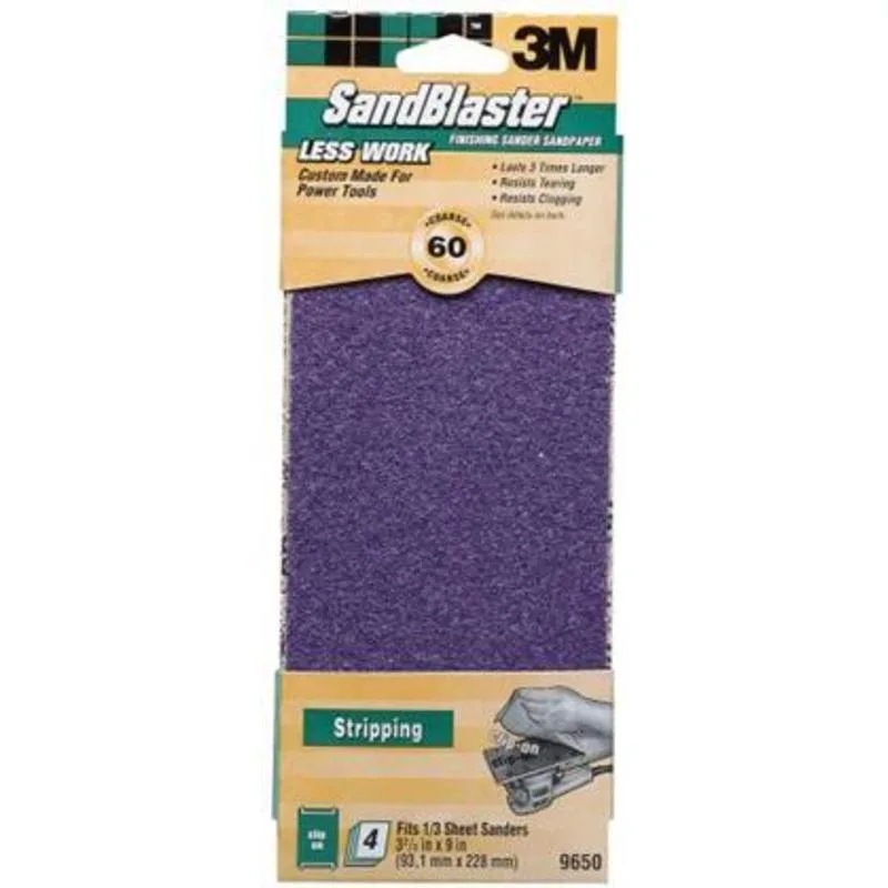 3M 3M 9650 60 Grit SandBlaster Clip-On Sandpaper 80 Pack — product photo