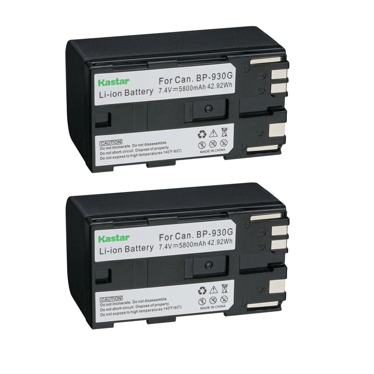 Kastar Kastar BP-930G 2-pack camera battery 5800mAh 7.4V — product photo