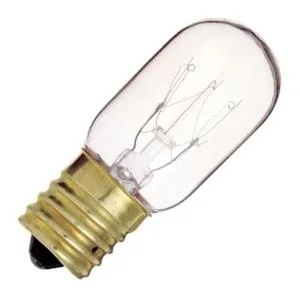 Small clear tubular glass bulb with intermediate screw base