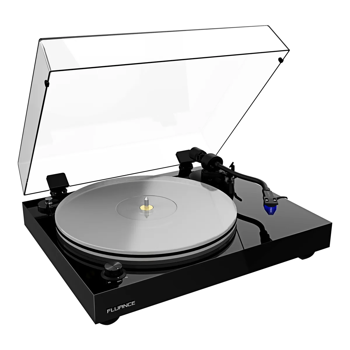 Fluance Fluance RT85 turntable with Ortofon 2M Blue cartridge, acrylic platter — Piano Black — product photo