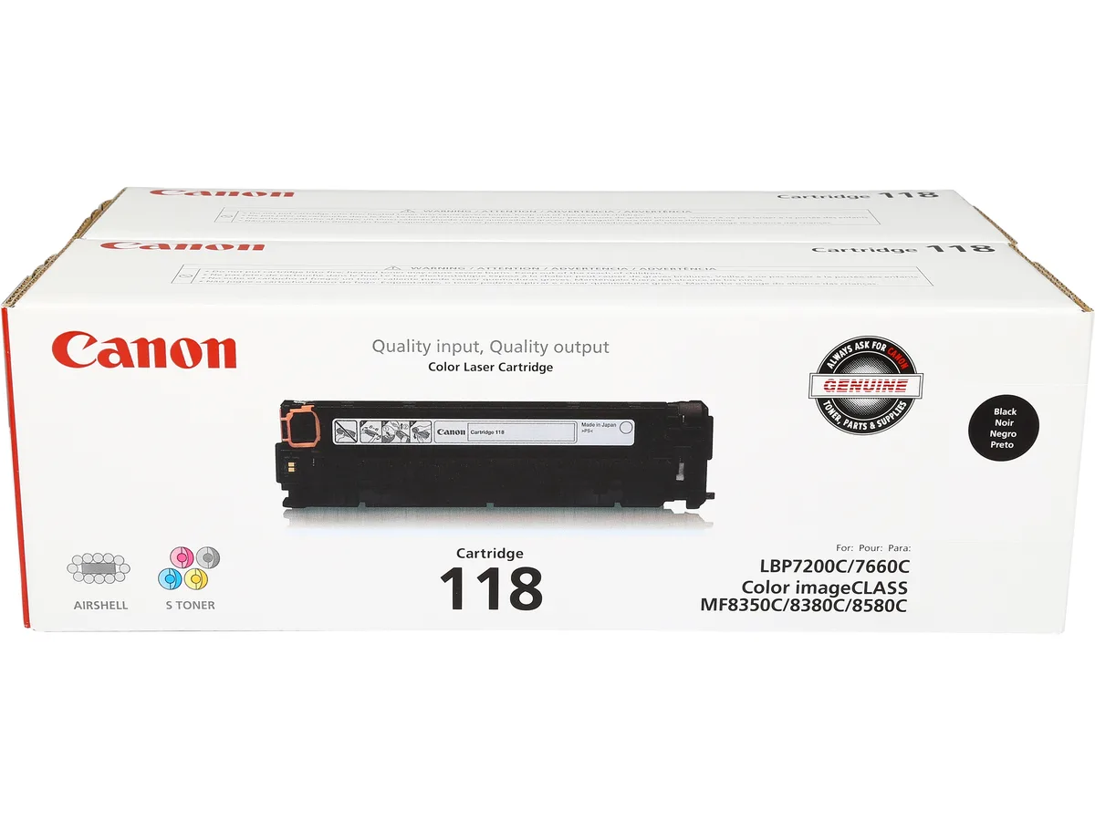 Canon Canon 2662B004 CRG 118 Black Dual Pack 2 Cartridges 6800 Pages toner cartridges (genuine brands) — product photo