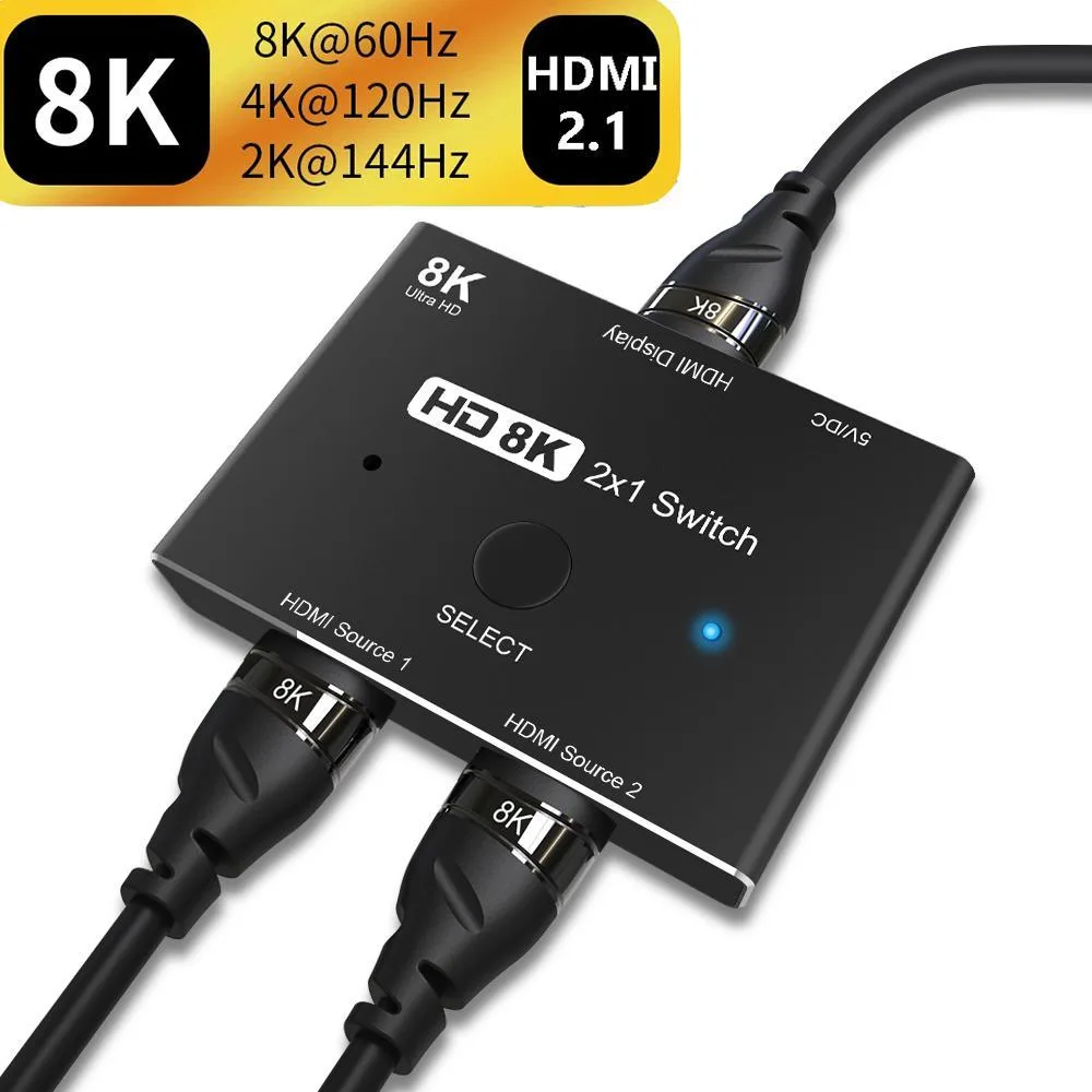WRIARICH WRIARICH TJ-A002 2-port HDMI 2.1 switch 8K 60Hz 4K 120Hz — product photo
