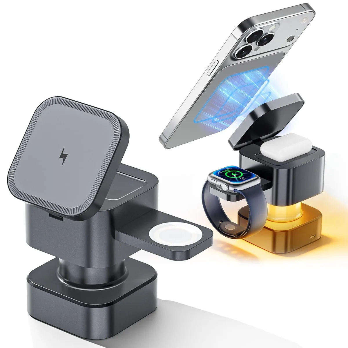  GreBed SM20CQ-R1 4-in-1 Wireless Charging Station Gray — product photo