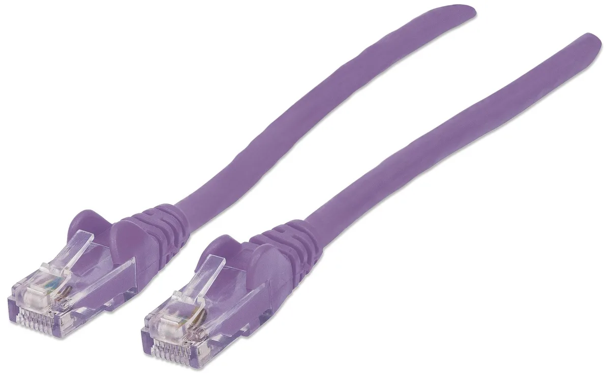 Intellinet Network Solutions Intellinet Network Solutions Cat6 UTP RJ45 Male / RJ45 Male 22.5 m (75 ft.) Purple network ethernet cable — product photo