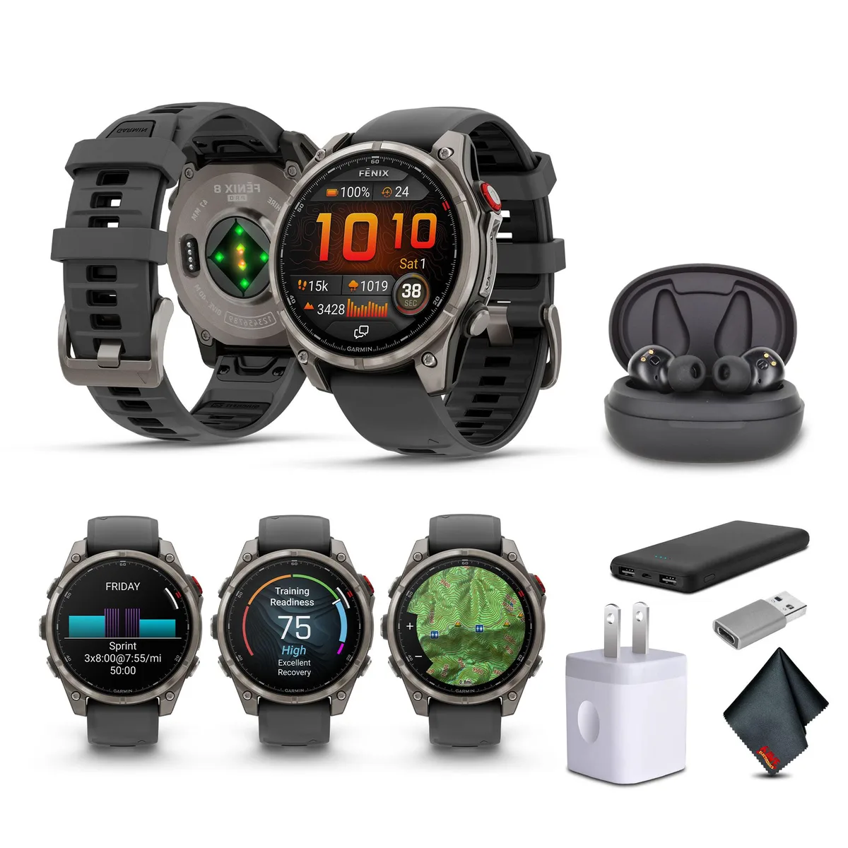 Garmin Garmin Fenix 8 Pro 47mm Smartwatch inReach Sapphire Titanium Bundle — product photo