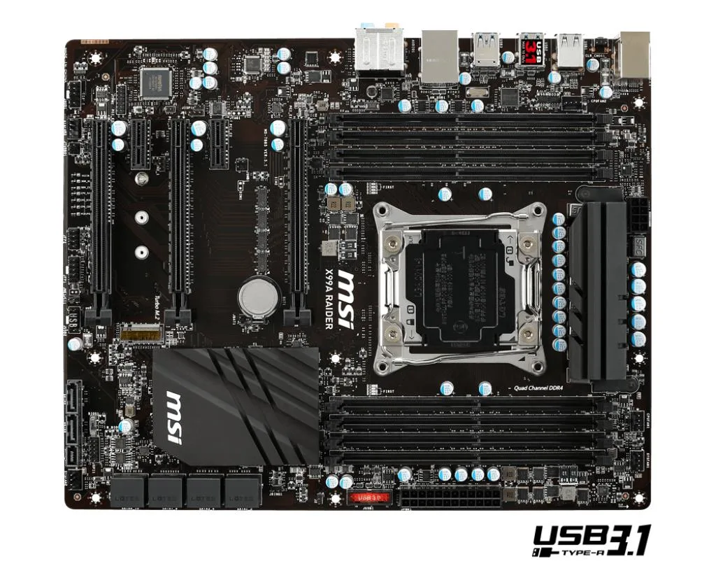 MSI MSI X99A RAIDER LGA 2011-v3 Intel X99 DDR4 128GB ATX motherboard — product photo