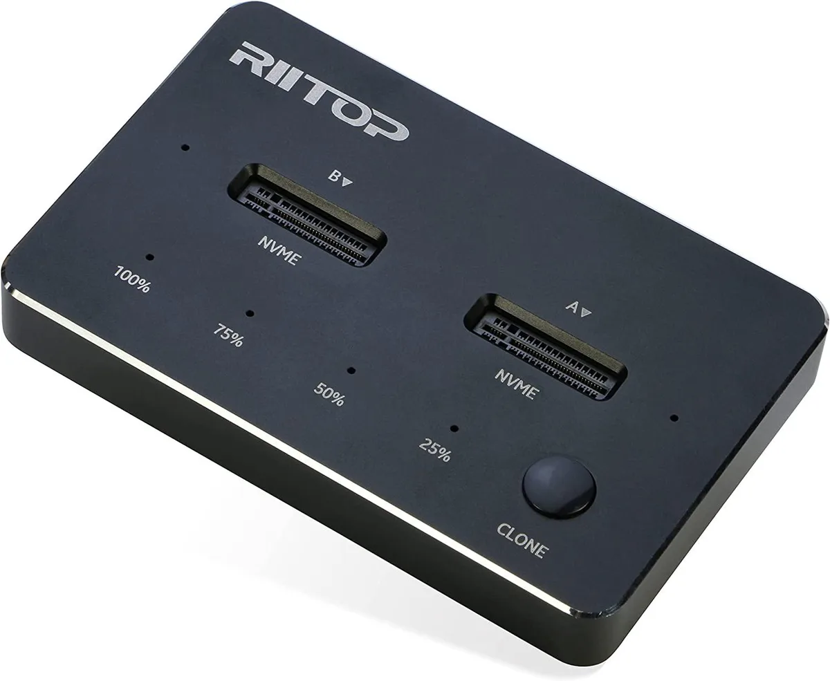 RIITOP RIITOP Dual-Bay M.2 NVMe Duplicator Dock 10Gbps Offline Clone — product photo