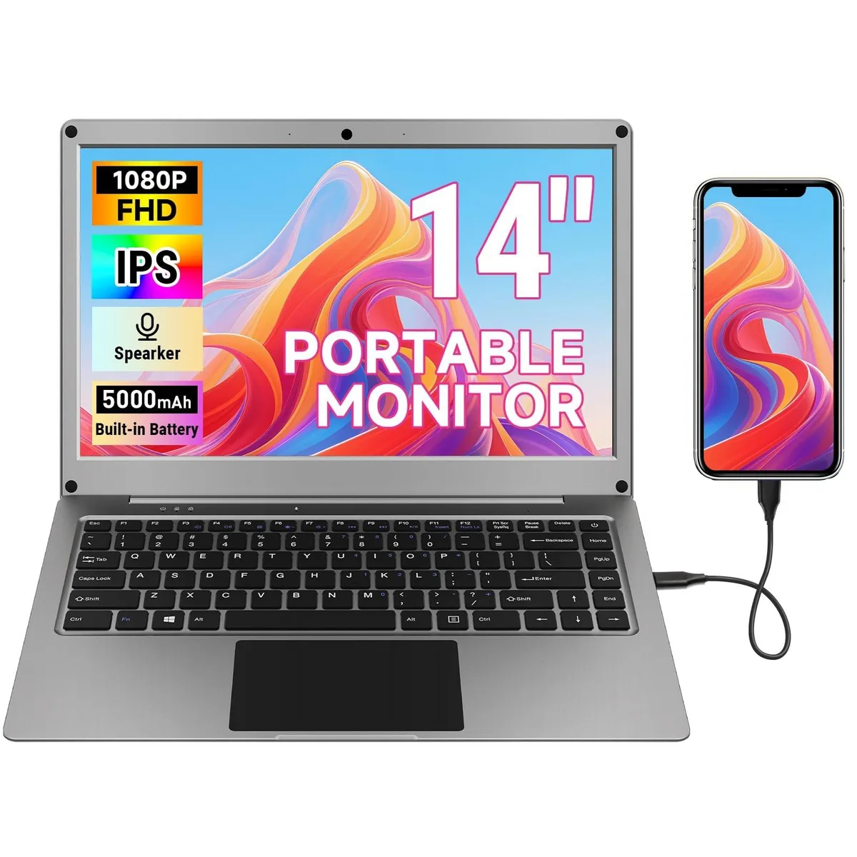 Barrow Mods Barrow Mods GrowCube 14inch 1080P FHD Lapdock 2 in 1 accessory — product photo