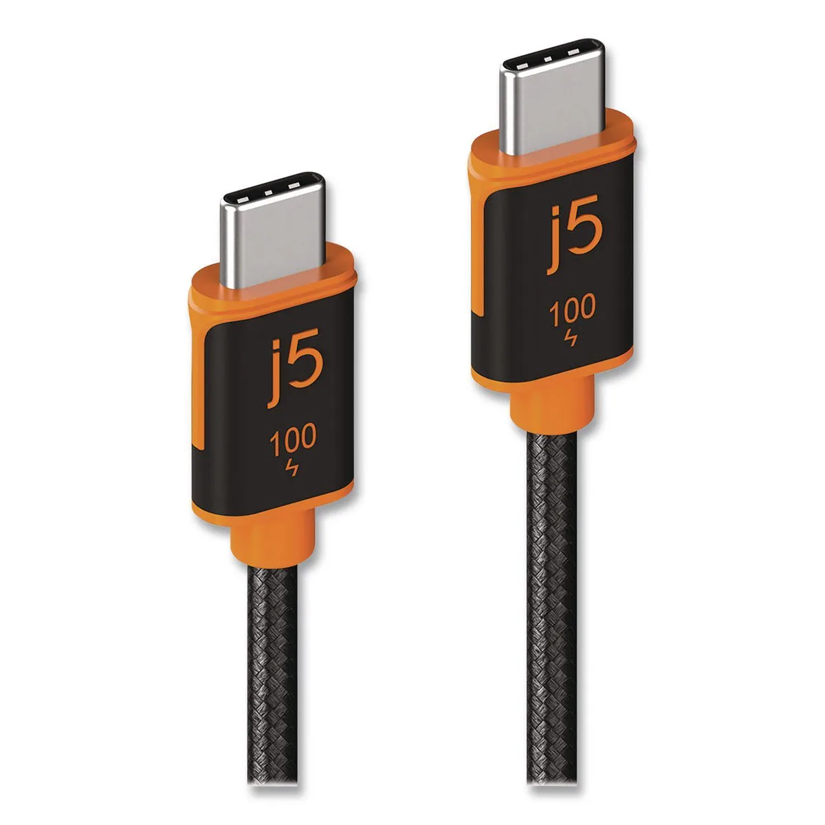 j5create j5create USB-C to USB-C Cable 5.9ft Black/Orange — product photo