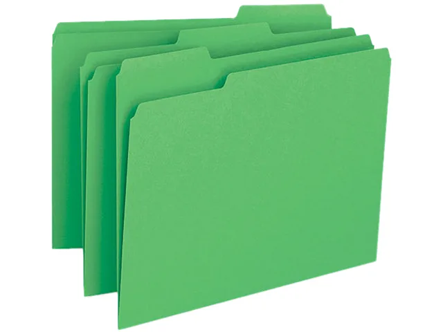 Smead Smead 12143 file folder, 1/3 cut top tab, letter, green, 100 per box — product photo