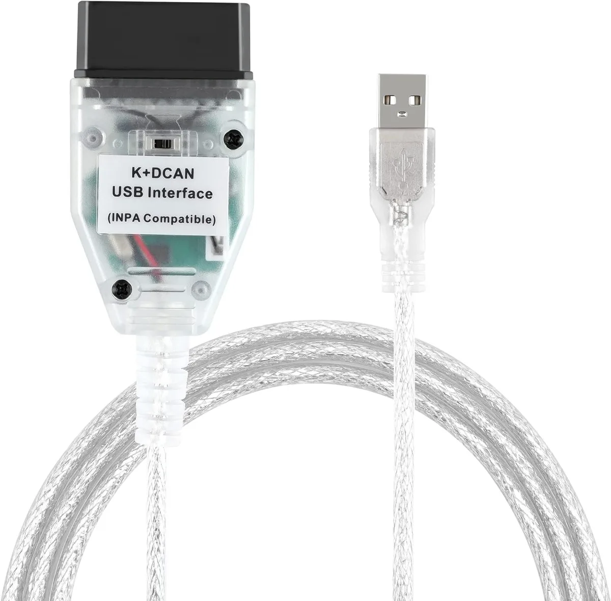 TAURKENAM TAURKENAM K+CAN K+DCAN OBD USB Cable with Switch Green PCB car electronics accessory — product photo