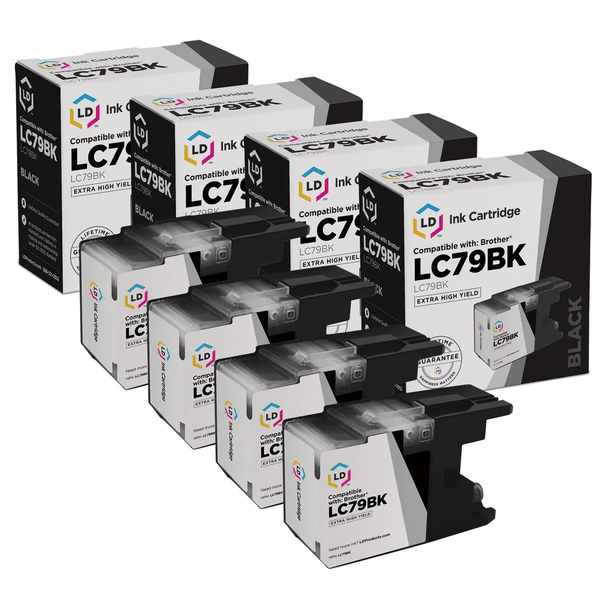LD Products LD Products LC79BK Extra High Yield Black Ink Cartridge 4-Pack 2400 Pages — product photo