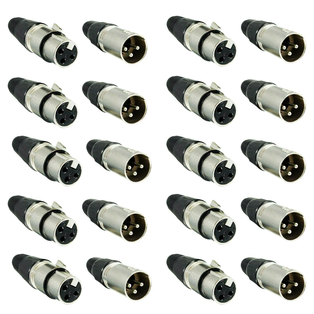 5 Core 5 Core XLR Male Female 1/4 Audio Jack 3 Pin Locking 10 Pair — product photo