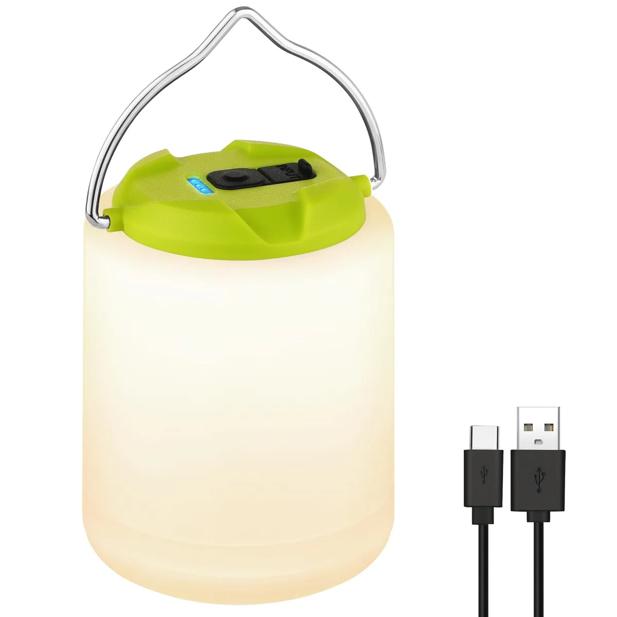 Green cylindrical lantern, 3.1 by 3.9 inches, matte PP finish
