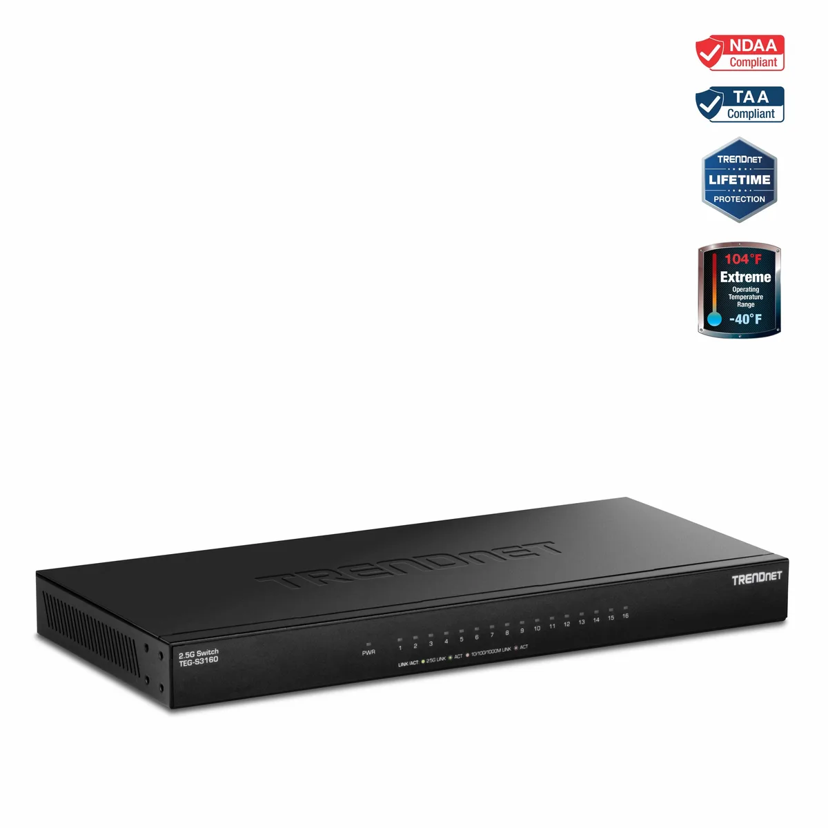 TRENDnet TRENDnet TEG-S3160 16-port 2.5G network switch — product photo
