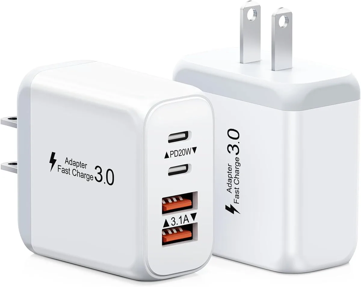 ONITOON ONITOON 40W 4-Port USB-C Wall Charger 2-Pack Cubes QC 3.0 USB-A — product photo