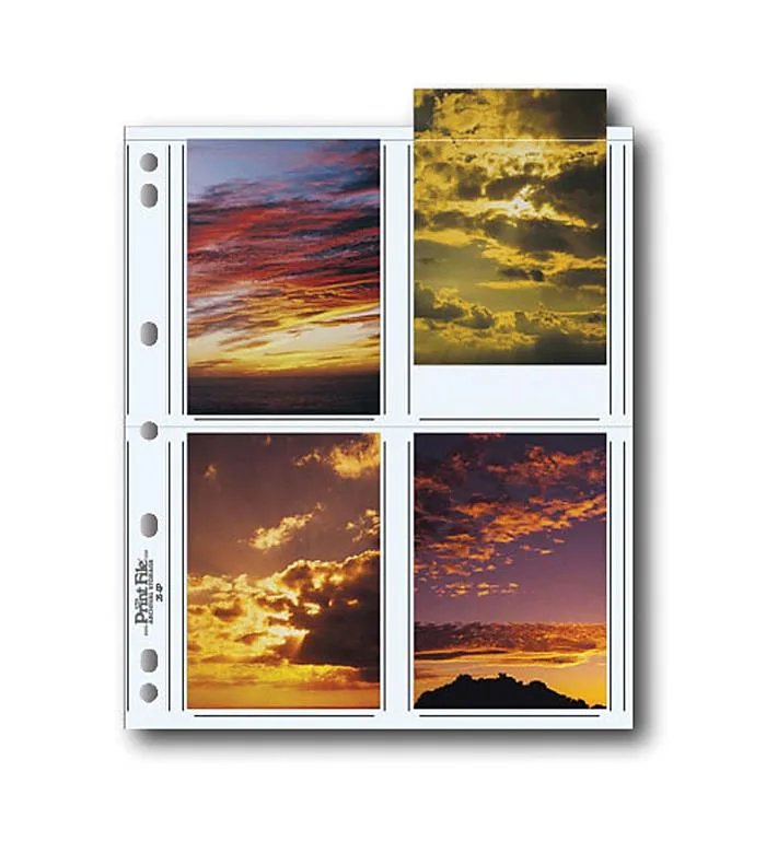Print File Print File Archival Photo Pages 3.5" x 5" Holds 8 Prints Pack of 25 — product photo