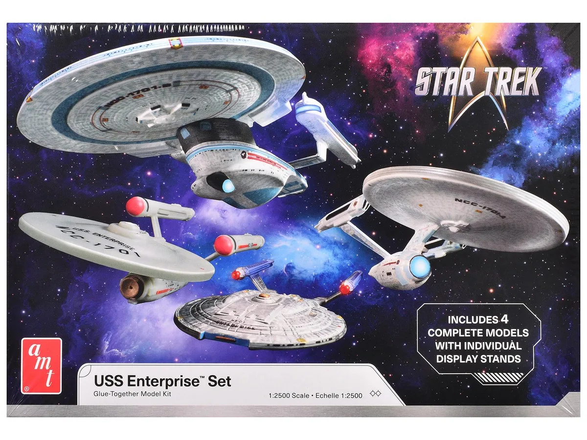 AMT AMT AMT1485 Star Trek Enterprise 4-Ship Set 1/2500 Scale 58 Parts — product photo