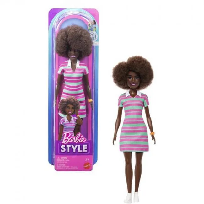 Barbie Barbie Fashionistas Doll #247 Curly Black Hair JJN60 — product photo