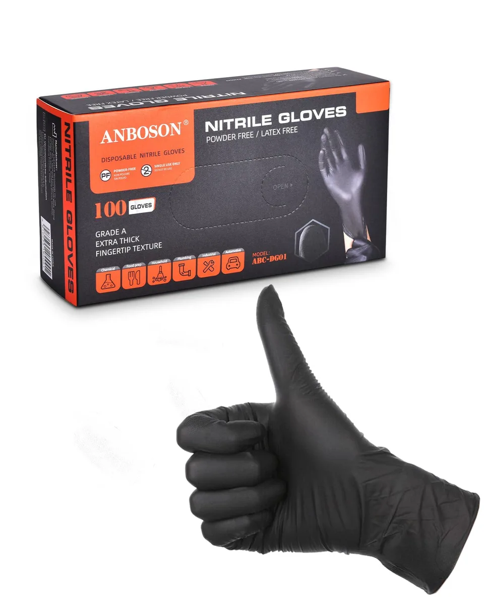 Gray acrylic gloves size 8 shown flat, smooth knit texture visible