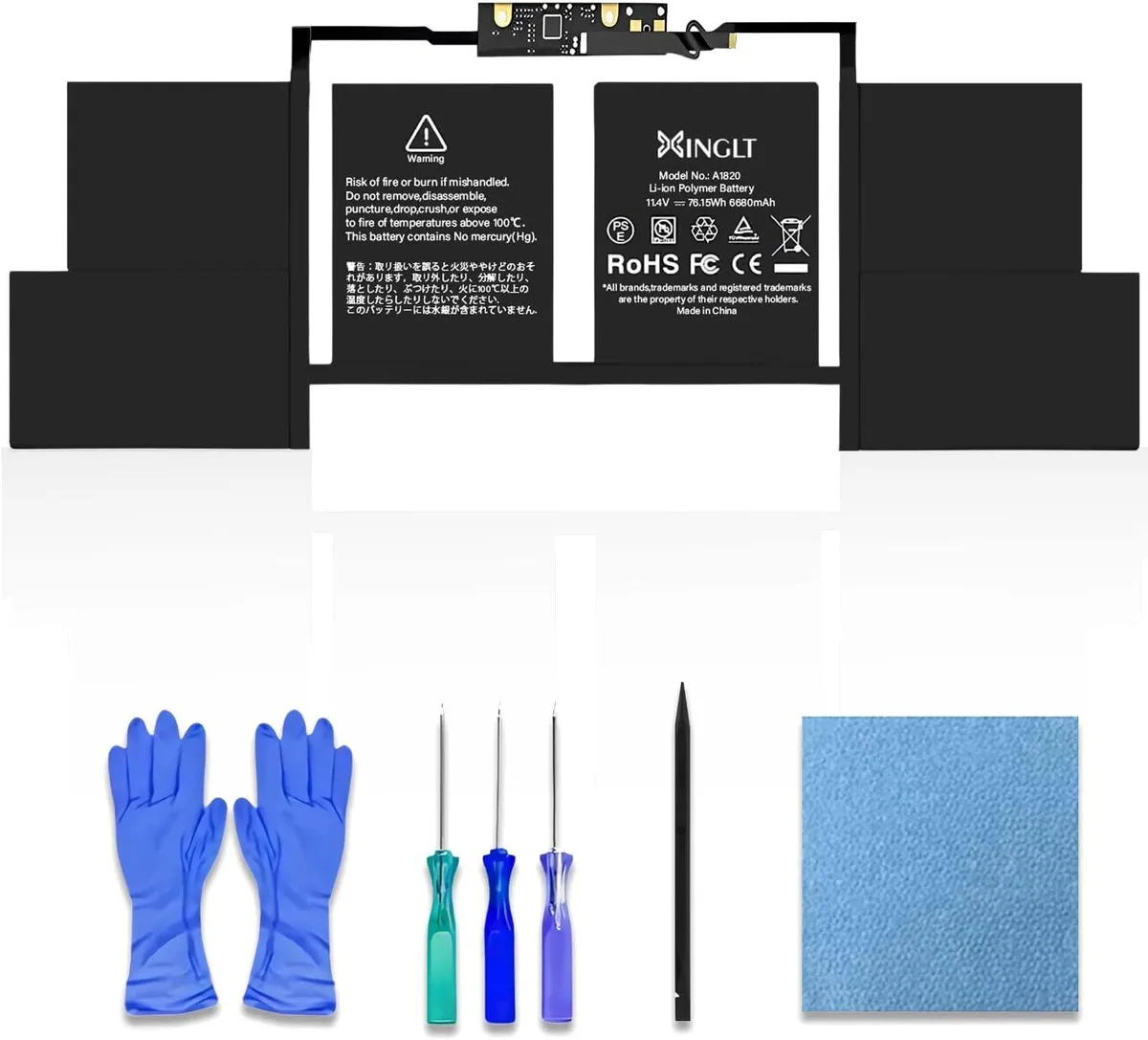 PISKEKAT PISKEKAT A1707 A1820 MacBook Pro 15 inch 2016 2017 76.15Wh 6680mAh laptop battery — product photo