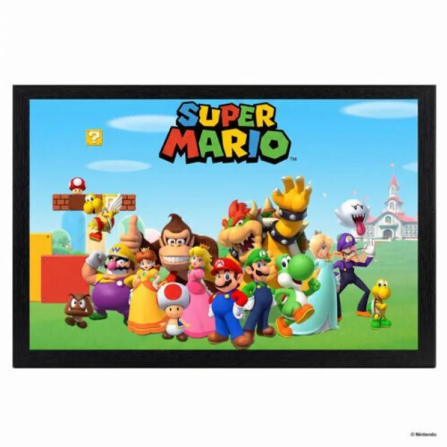 Pyramid America Pyramid America Super Mario Group Lineup 11x17 Framed Gel Coat home accent — product photo