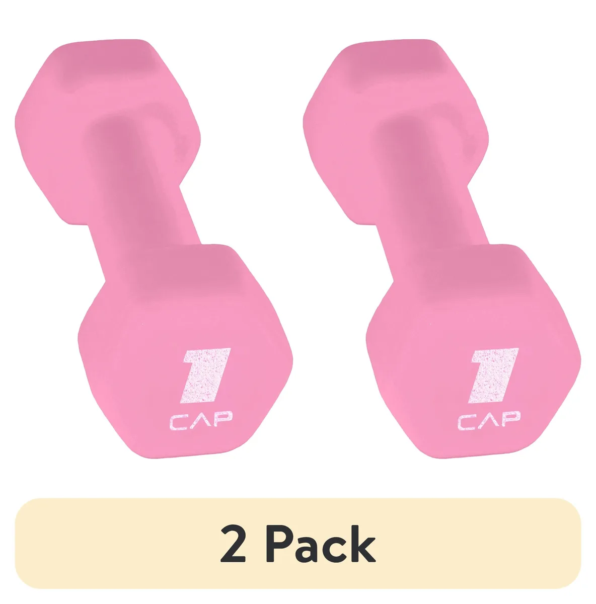 None Continuous None Continuous CAP 1 lb Neoprene Dumbbell Pink Single — product photo
