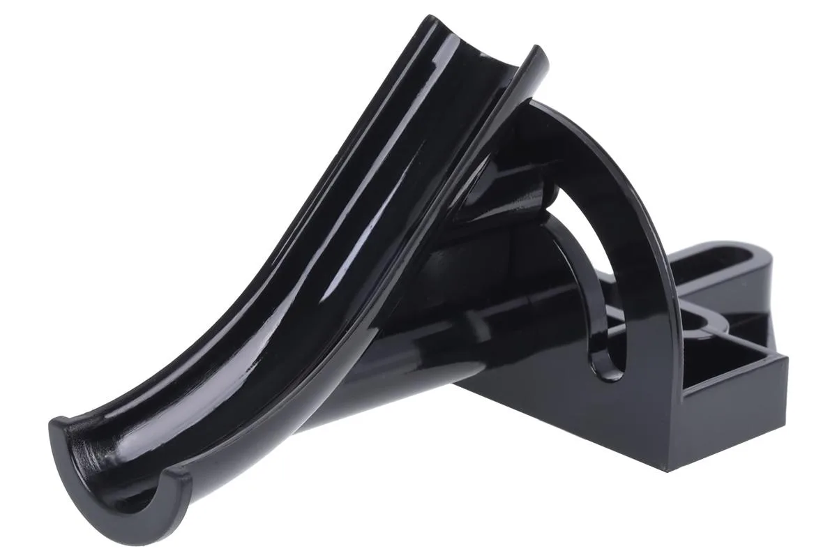 Black square CPU water block with angled fittings, 69 by 69 by 39 mm