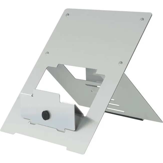 Silver adjustable laptop riser stand with flexible height settings