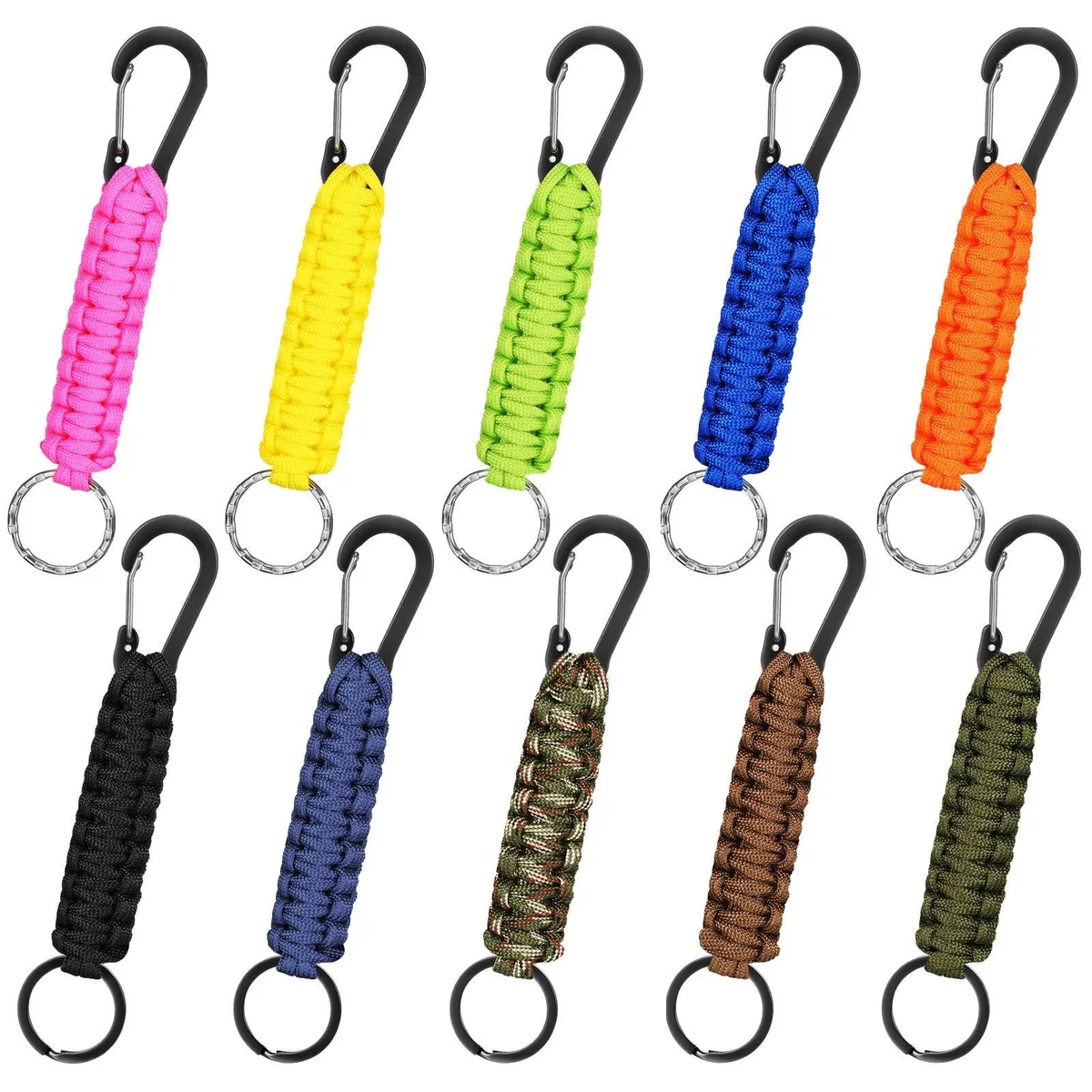  Keyholder 10 pcs paracord braided nylon 6.14 x 1.18 in — product photo