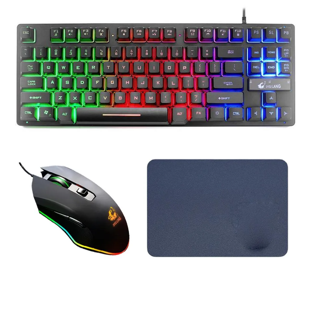 Dongguan Li Hao Hardware Tech Co., Ltd Dongguan Li Hao Hardware Tech Co., Ltd 87 Keys Gaming Keyboard and Mouse Combo with Pad — product photo