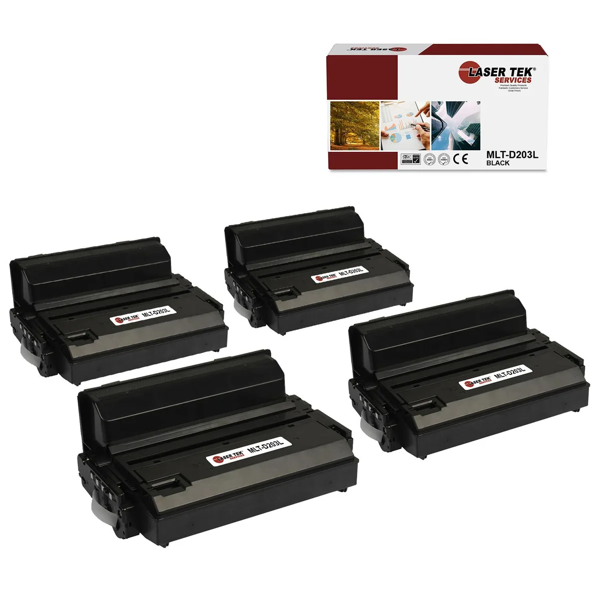 Laser Tek Services Laser Tek Services MLT-D203L Black High Yield Toner Cartridge 4 Pack — product photo