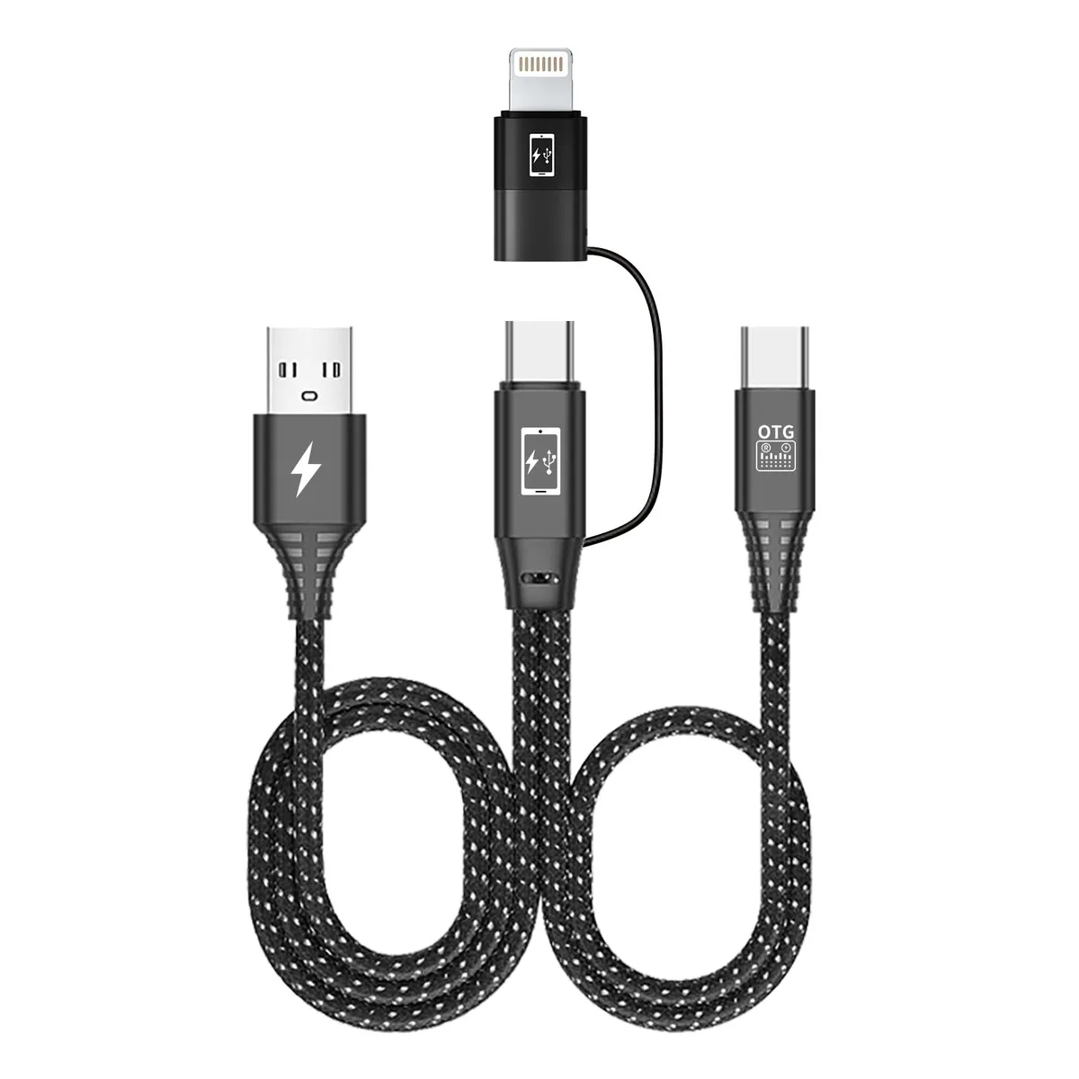  tenlamp 2-in-1 OTG Audio Interface Cable USB-C to USB-A 10W charging — product photo