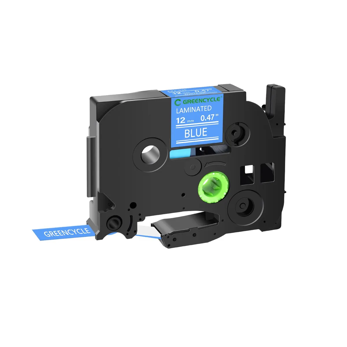 GREENCYCLE GREENCYCLE TZe-535 12mm White on Blue laminated labelmaker tape — product photo