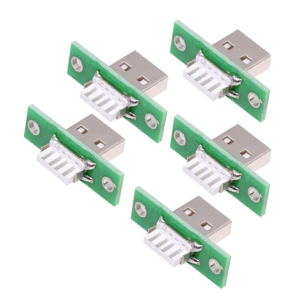 Fervit Fervit USB Type-A Male Panel Mount Solder Connector 5pcs Set — product photo