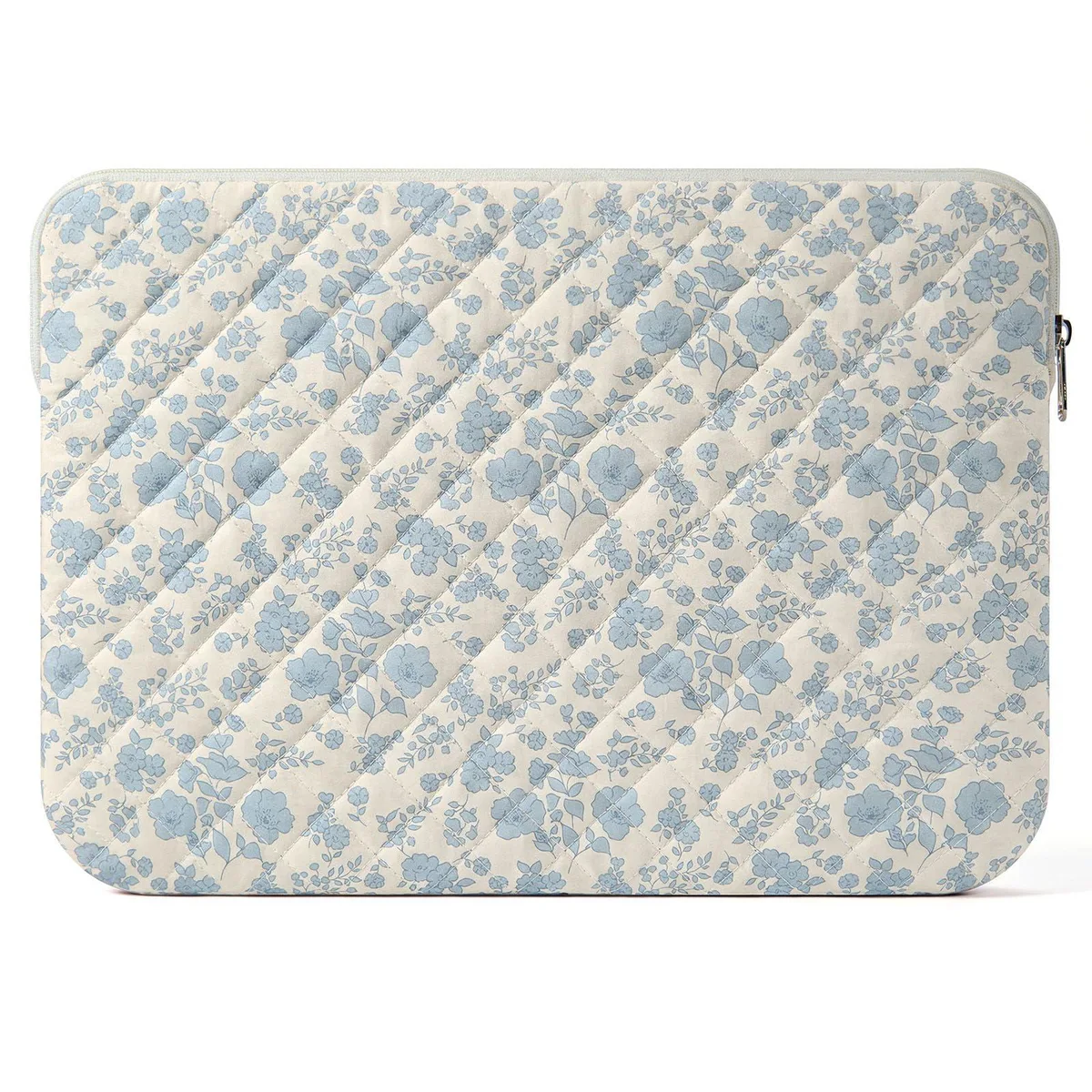  shiprabags 13-14 inch Cotton Quilted Laptop Sleeve Blue Floral 13.3 inch — product photo