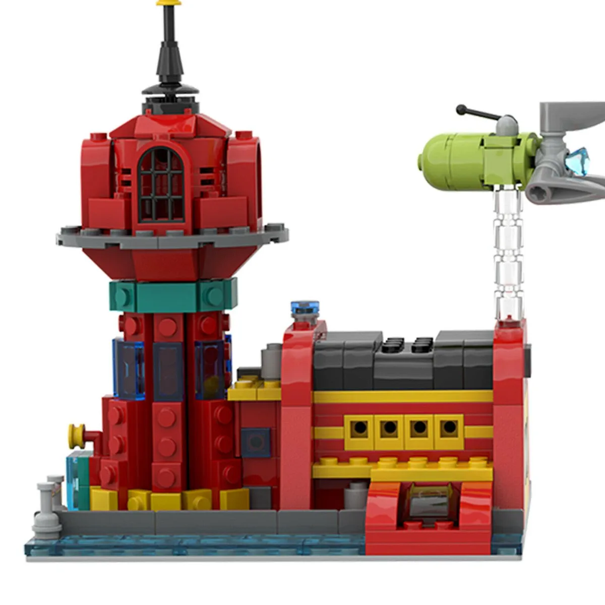 Colorful plastic micro train building set, 389 pieces